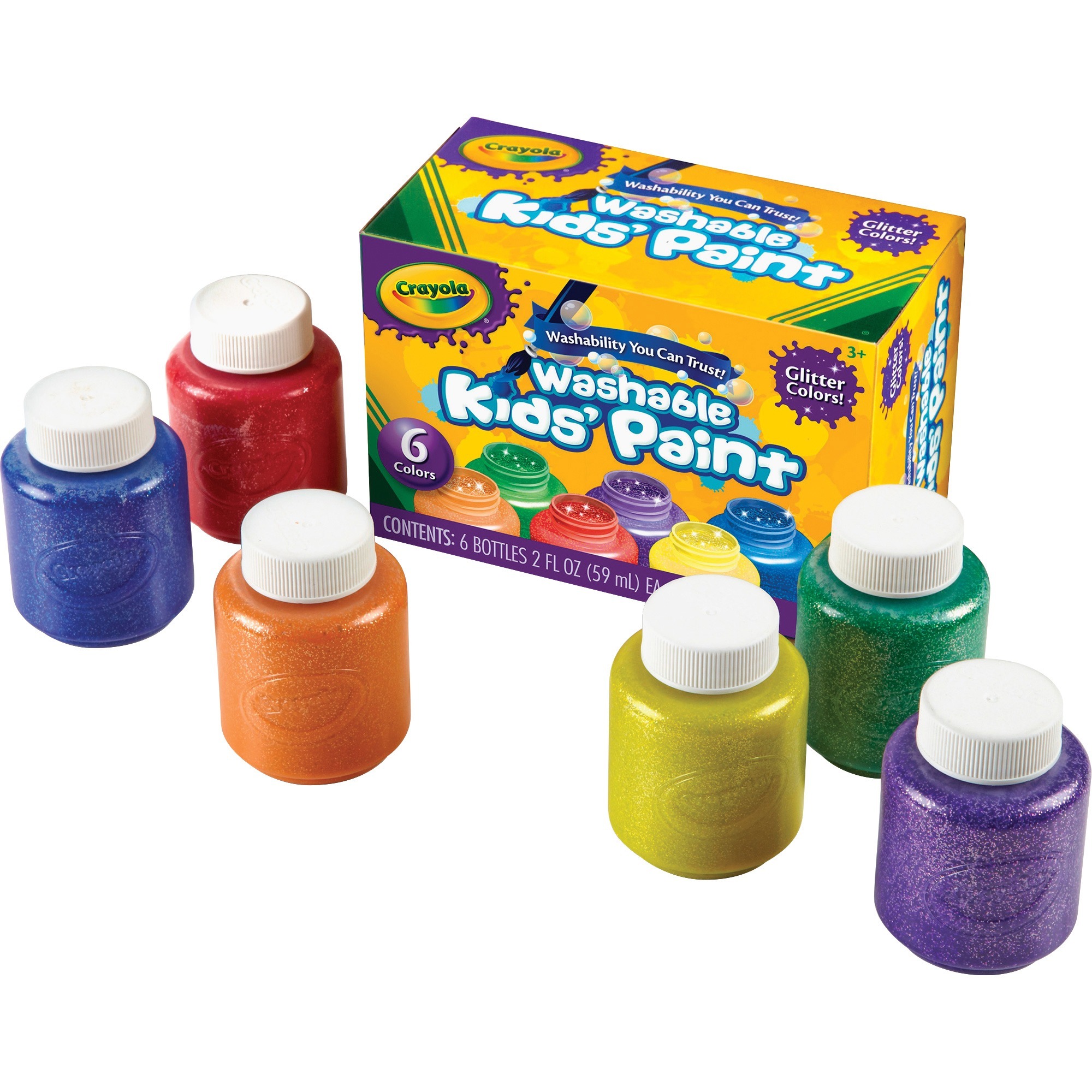 Picture of Crayola CYO542400 6-Color Glitter Washable Kids Paint- 6 Per Set