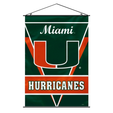 Picture of Fremont Die Consumer Products F54738 Sports Wall Banner - Miami Hurricanes&#44; 28 x 40