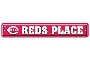 Picture of Fremont Die Consumer Products F60317 Styrene Street Sign - Cincinnati Reds