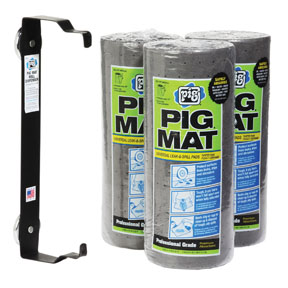 New Pig Pig Mat Roll With 3-Pack Absorbent Pads And Magnetic Holder (57703)