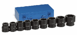 Grey Pneumatic 1" Drive Sae 6-Point Standard Impact Socket Set (9 Pieces) (9159)