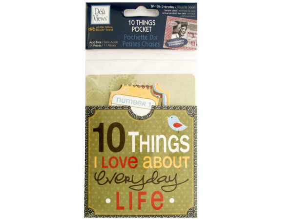 Picture of Bulk Buys CG591-24 10 Things I Love About Everyday Life Journaling Pocket -Pack of 24