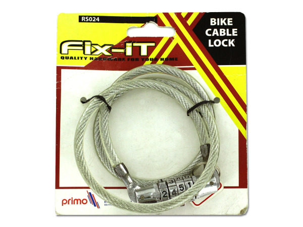 Picture of Bulk Buys OB581-24 Bike Combination Cable Lock -Pack of 24