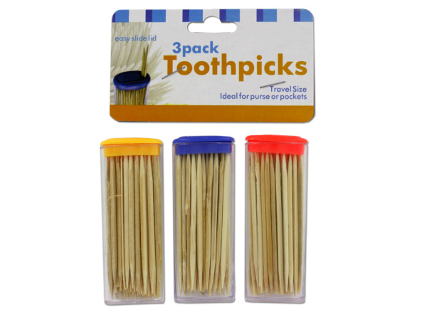Picture of Bulk Buys HW074-108 Travel Size Toothpick Containers With Toothpicks -Pack of 108