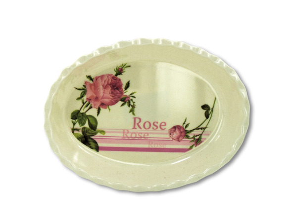 bulk buys Melamine Tray with Rose Design, Case of 75