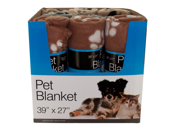 Picture of Bulk Buys OD366-9 Paw Print Pet Blanket Counter Top Display -Pack of 9