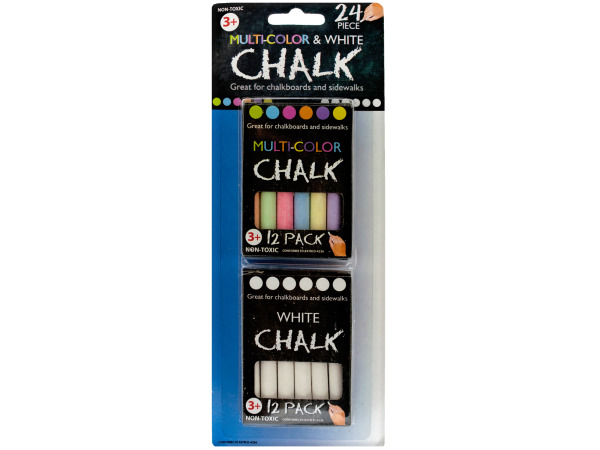 Picture of Bulk Buys GM821-24 Multi-Color and White Chalk Set -Pack of 24