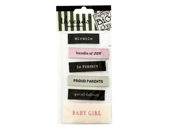 Picture of Bulk Buys CG292-24 Baby Girl Woven Labels -Pack of 24