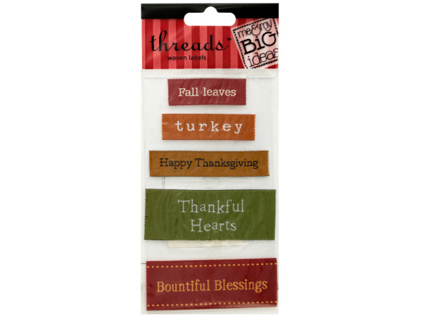 Picture of Bulk Buys CG297-24 Thanksgiving Woven Labels -Pack of 24