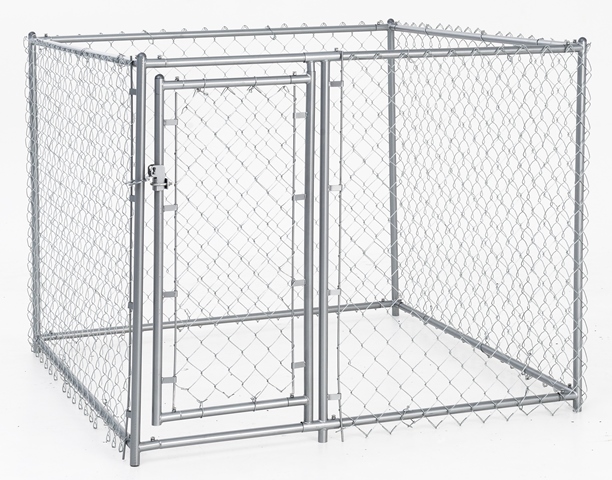 Picture of Jewett Cameron Company CL 40528 Galvanized Chain Link Kennel with PC Frame&#44; 4 H x 5 W x 5 L ft.