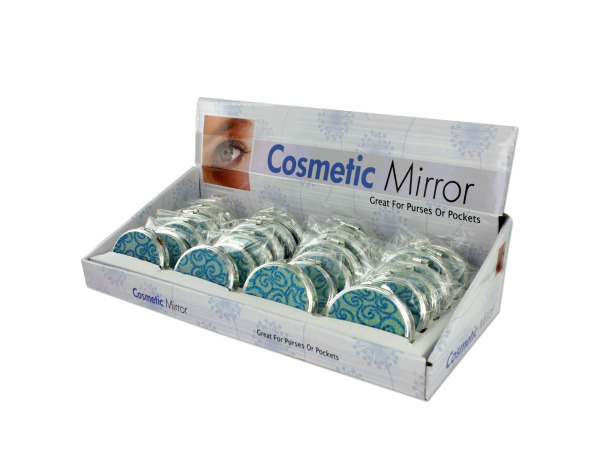 Bulk Buys HB229-72 Glittering Compact Mirror Countertop Display -Pack of 72
