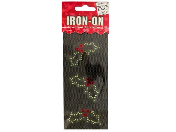 Picture of Bulk Buys CG208-24 Holly Rhinestone Iron-On Transfer -Pack of 24