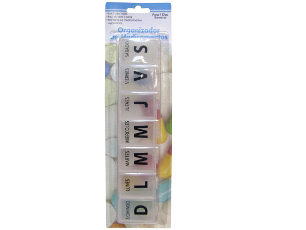 Picture of Bulk Buys SP001-48 Pill Box&#44; Spanish Language&#44; Large -Pack of 48