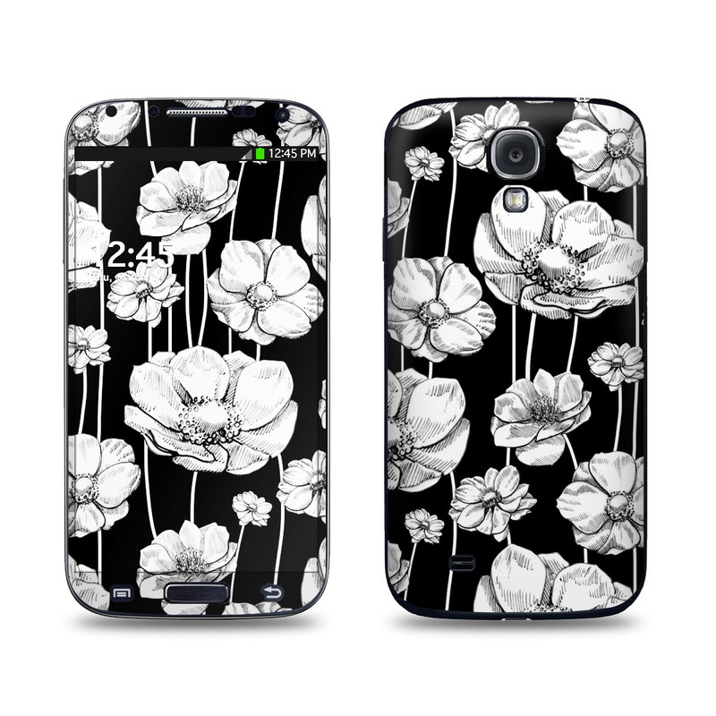 SGS4-STRIPEDBLOOMS Samsung Galaxy S4 Skin - Striped Blooms -  DecalGirl