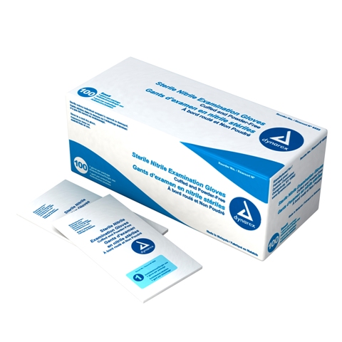 Dynarex Sterile Nitrile Exam Gloves - Singles - Medium (800/Case)