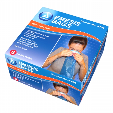 Dynarex Emesis Bags - Blue (5 Bags/Box) (120/Case)