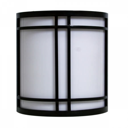 Efficient Lighting  Exterior Wall Mount Fixture, White Acrylic