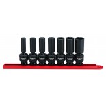 0.38 in. Drive 6 Point SAE Universal Impact Socket Set, 7 Piece