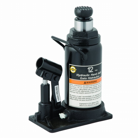 OM10120 Black Hydraulic In-Line Bottle Jack - 12 Ton.
