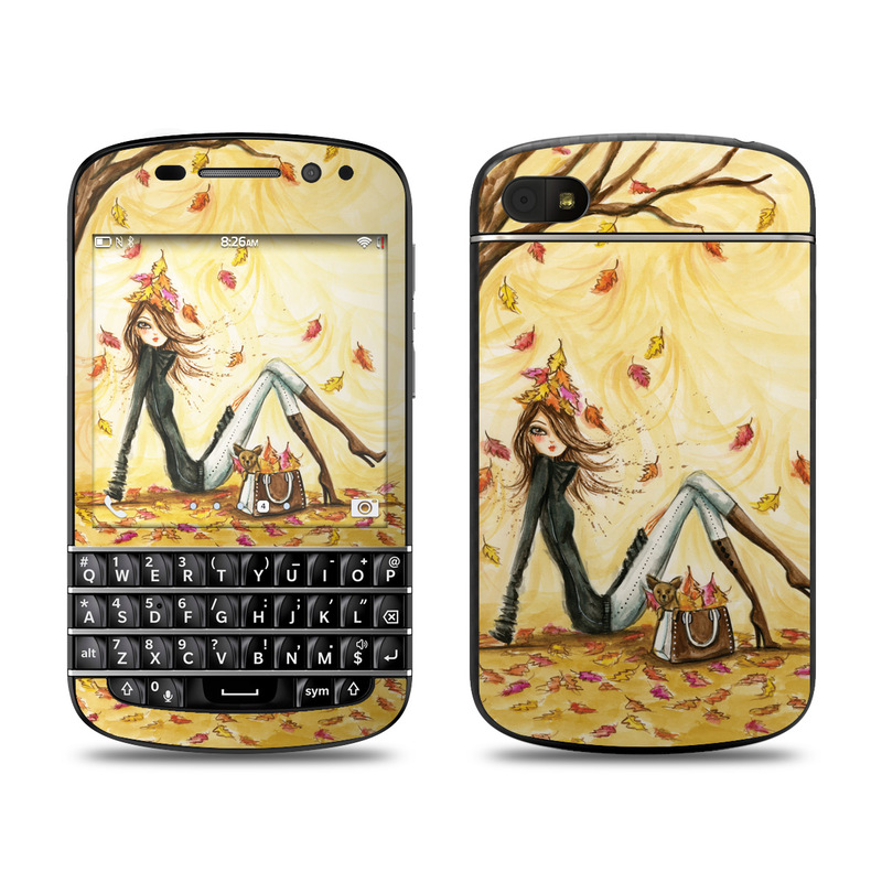 Picture of DecalGirl BQ10-AUTLEAVES BlackBerry Q10 Skin - Autumn Leaves