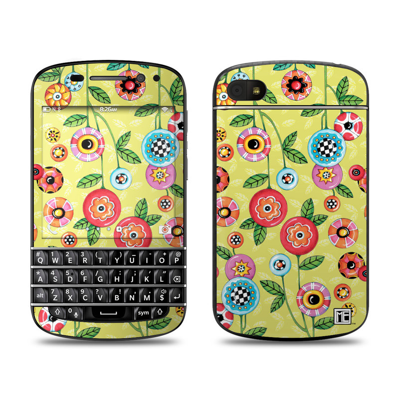 Picture of DecalGirl BQ10-BFLWRS BlackBerry Q10 Skin - Button Flowers