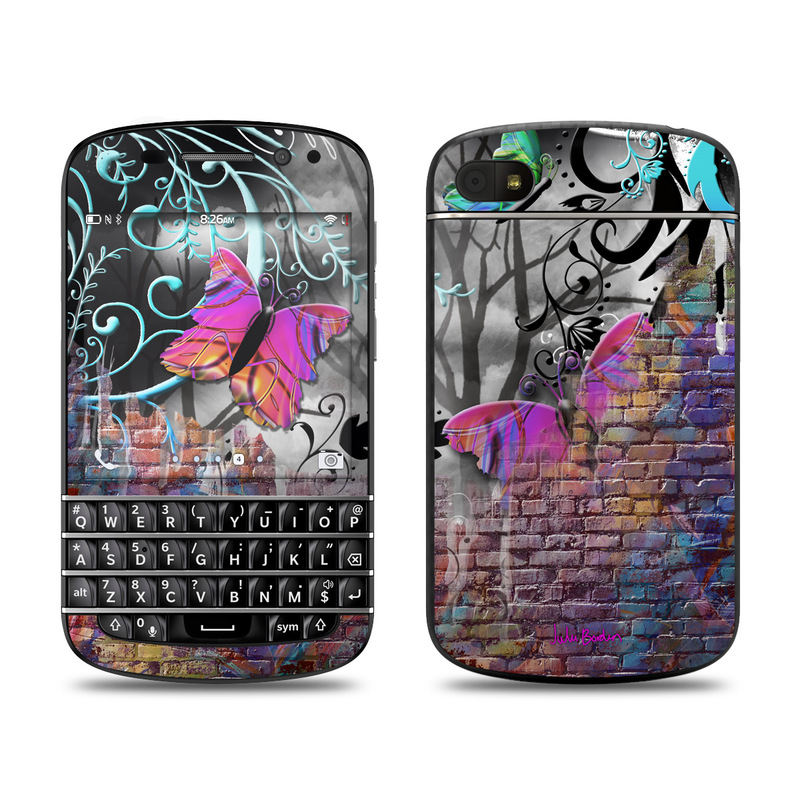 Picture of DecalGirl BQ10-BWALL BlackBerry Q10 Skin - Butterfly Wall