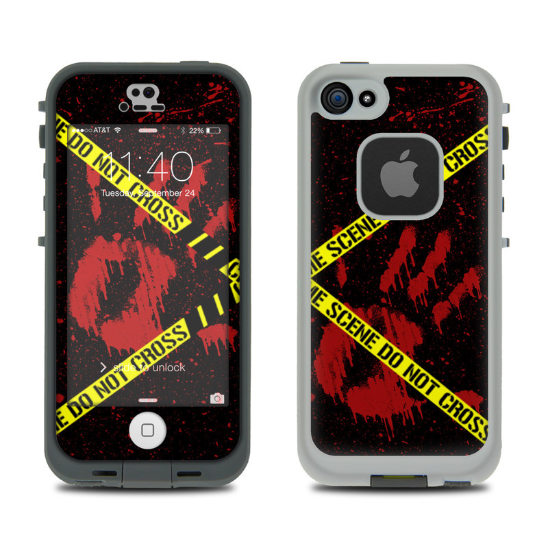 LCF5-CRIME LifeProof Fre 5S Case Skin - Crime Scene -  DecalGirl