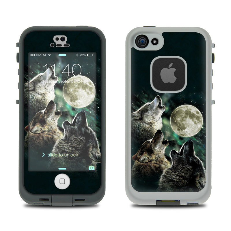 LCF5-TWOLVES LifeProof Fre 5S Case Skin - Three Wolf Moon -  DecalGirl