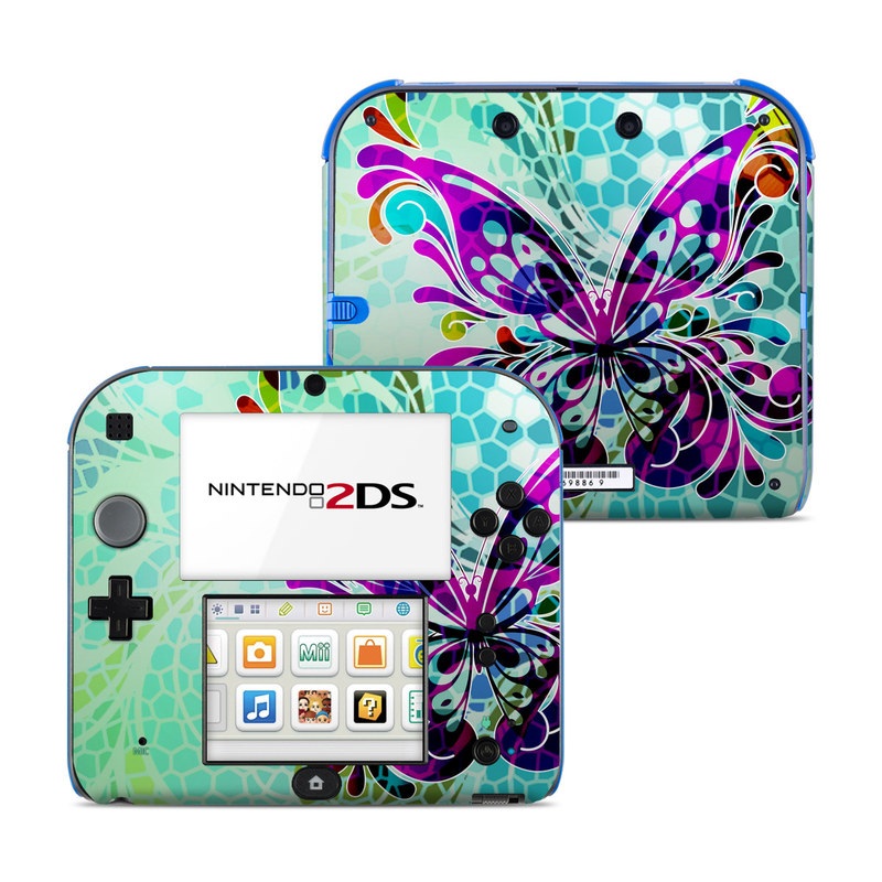 N2DS-BFLYGLASS Nintendo 2DS Skin - Butterfly Glass -  DecalGirl