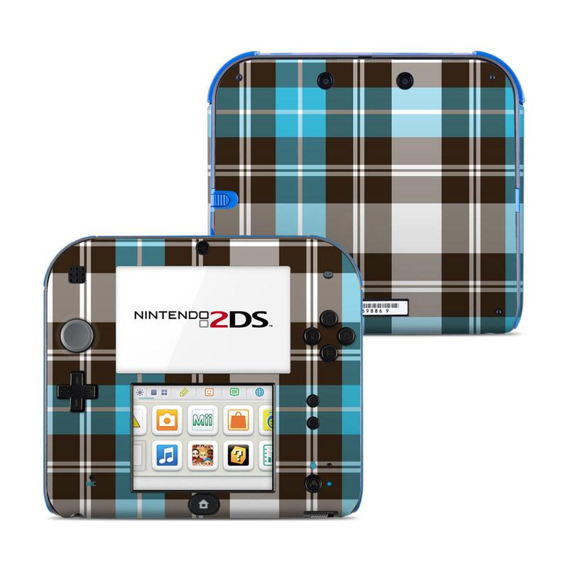 N2DS-PLAID-TUR Nintendo 2DS Skin - Turquoise Plaid -  DecalGirl