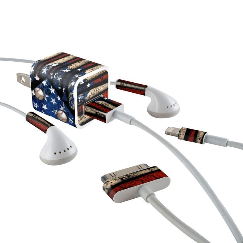 ACH-OLDGLORY Apple iPhone Charge Kit Skin - Old Glory -  DecalGirl