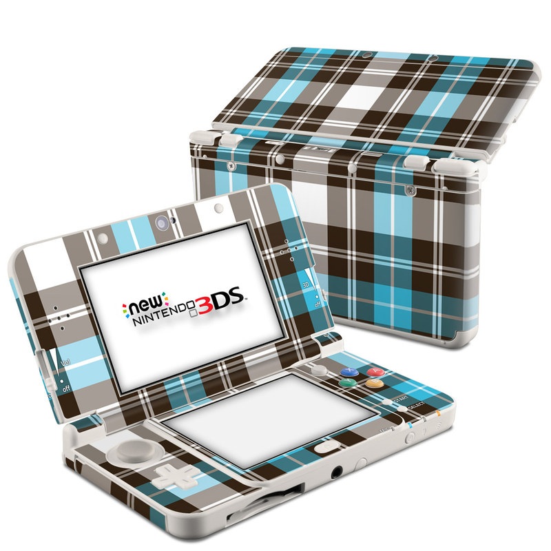 N3DS15-PLAID-TUR Nintendo 3DS 2015 Skin - Turquoise Plaid -  DecalGirl