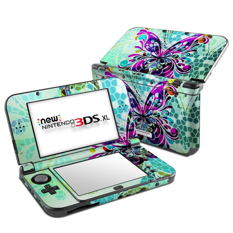 N3D5X-BFLYGLASS Nintendo New 3DS XL Skin - Butterfly Glass -  DecalGirl