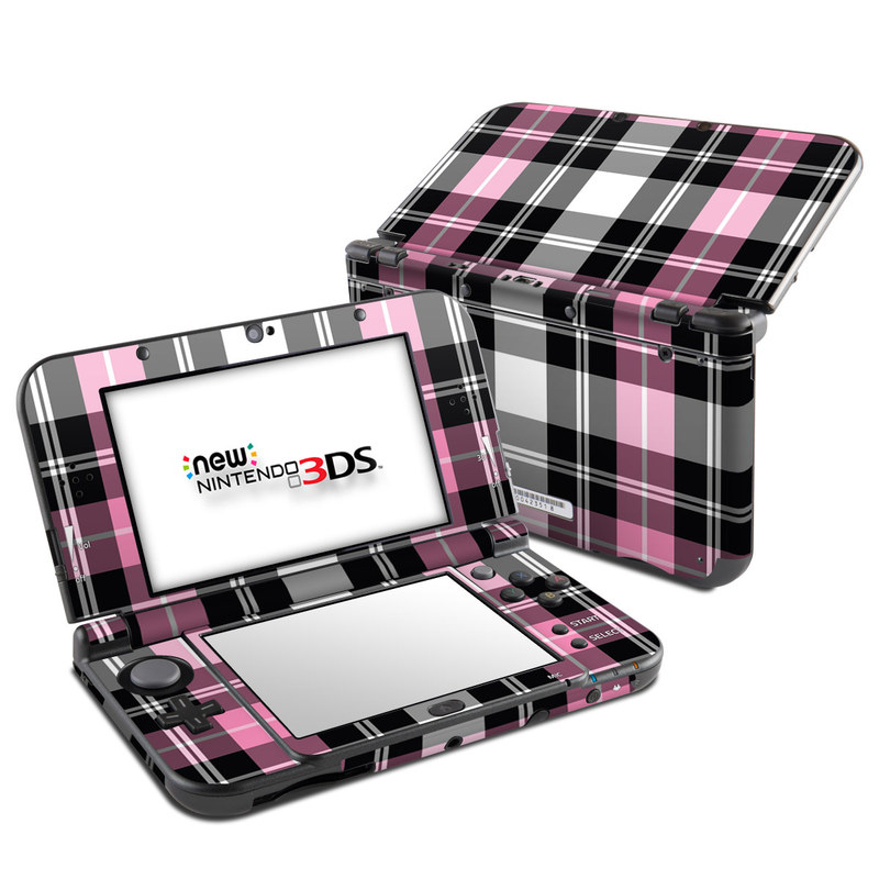 N3DSLL-PLAID-PNK Nintendo 3DS LL Skin - Pink Plaid -  DecalGirl