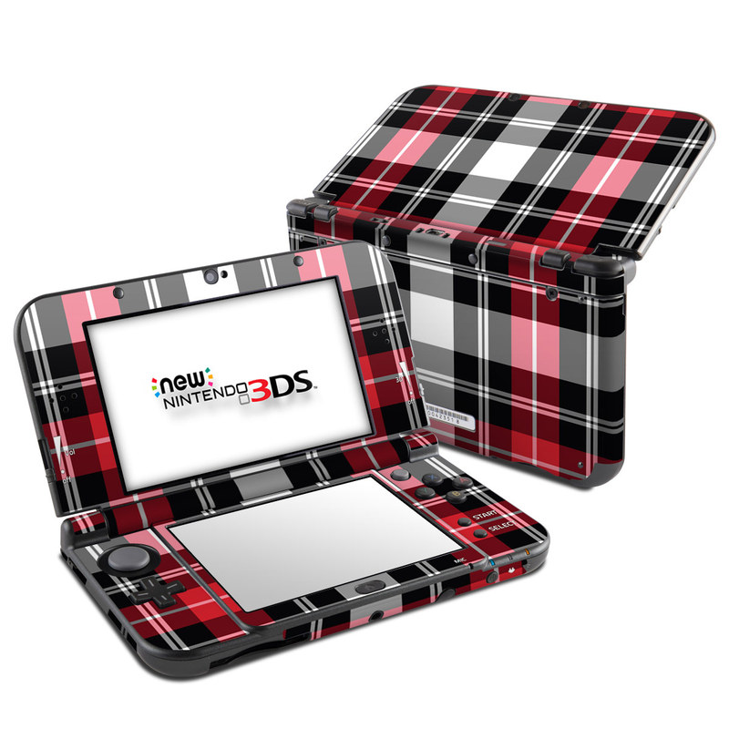 N3DSLL-PLAID-RED Nintendo 3DS LL Skin - Red Plaid -  DecalGirl