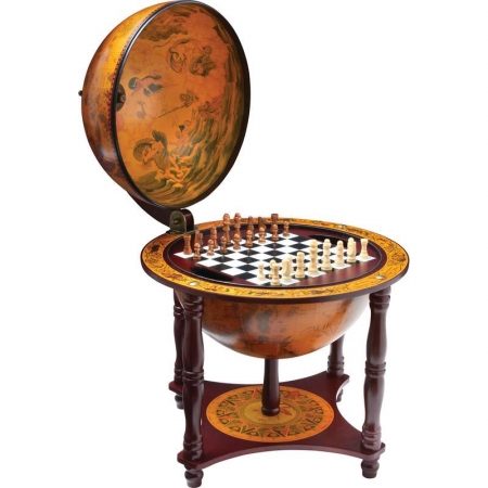 Picture of BNFUSA HHGLBCH Kassel 13 in. Diameter Globe with 57 Pieces Chess and Checkers Set