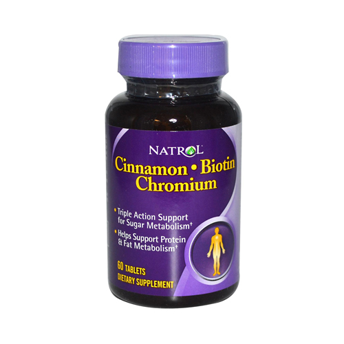 Picture of Natrol ECW921452 Cinnamon Biotin Chromium&#44; 1 x 60 Tablets