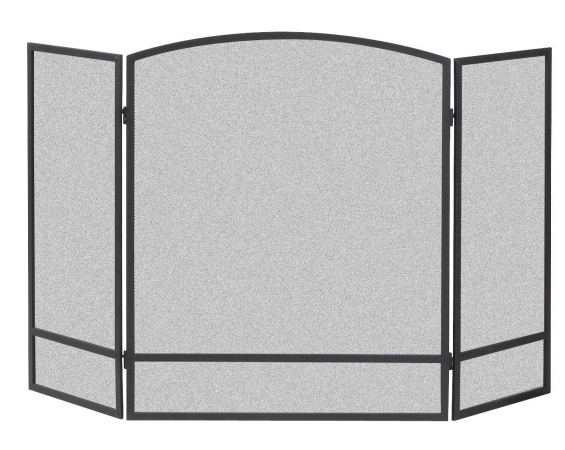 Picture of Panacea 15951 3-Panel Arch Screen with Double Bar for Fireplace&#44; Black