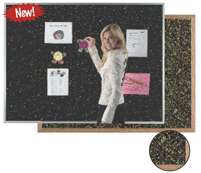 Picture of Aarco Products DRC1824FST Aluminum Frame Fiesta Rubber Cork Bulletin Board&#44; 18 x 24 in.