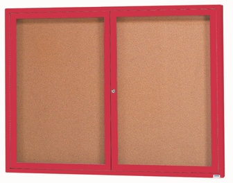 Picture of Aarco Products DCC2412RR Aluminum Framed Enclosed Bulletin Board&#44; Red - 24 x 12 in.