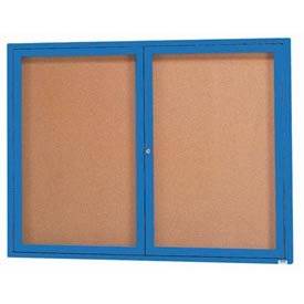 Picture of Aarco Products DCC2412RB Aluminum Framed Enclosed Bulletin Board&#44; Blue - 24 x 12 in.