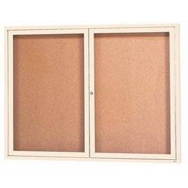 Picture of Aarco Products DCC3612RIV Aluminum Framed Enclosed Bulletin Board&#44; Ivory - 36 x 12 in.