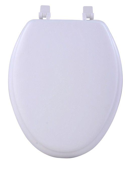 Picture of Achim Importing TOVYELWH04 Fantasia White Soft Elongated Vinyl Toilet Seat- 19 in.