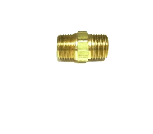 Picture of Airbagit FIT-NPT-CONNECT-NIPPLE-40a Nipple Straight 0. 37 in. NPT To 0. 37 in. NPT Male - Air Fittings