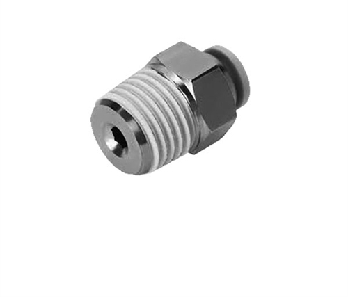 Picture of Airbagit FIT-PUSHTUBE-CONNECT-B9-4-6 Connector Straight NPT Male - 0. 25 in. Tube To 0. 37 in.