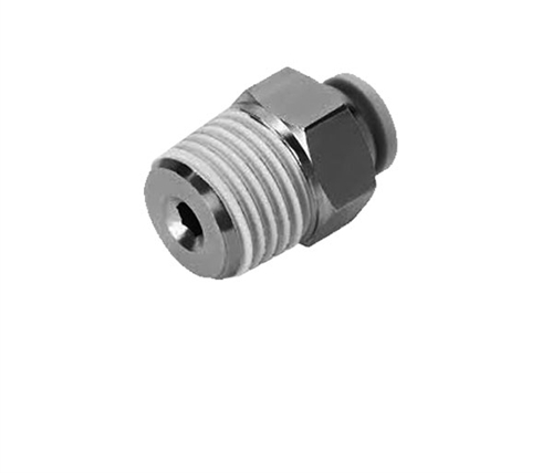 Picture of Airbagit FIT-PUSHTUBE-CONNECT-XPC Npt Connector Air Fittings - 0. 37 in. Tube x 0. 37 in.