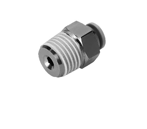 Picture of Airbagit FIT-PUSHTUBE-CONNECT-B9-8-8 Connector Straight 0. 5 in. Tube To 0. 5 in. NPT Male
