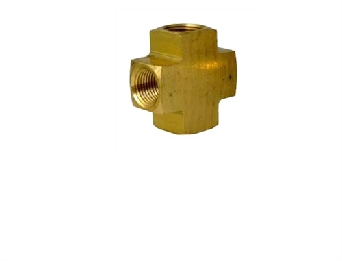 Picture of Airbagit FIT-NPT-CROSS-CT6E4 Cross Female Tee 0. 25 x 0. 25 x 0. 25 in. Air Fittings
