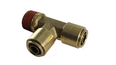 Picture of Airbagit FIT-AIRBRAKE-TEE-DMPD-1-4-B Tee Male Run 0. 25 NPT x 0. 25 x 0. 25 Tube