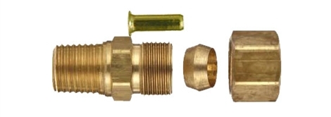 Picture of Airbagit FIT-COMPRESSION-CONNECT-30 Male Connector 0. 37 in. Tube To 0. 25 in. Male NPT